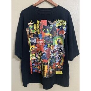 We11done Horror Collage Men's T-Shirt Black Vampire Streetwear Dopamine S‎